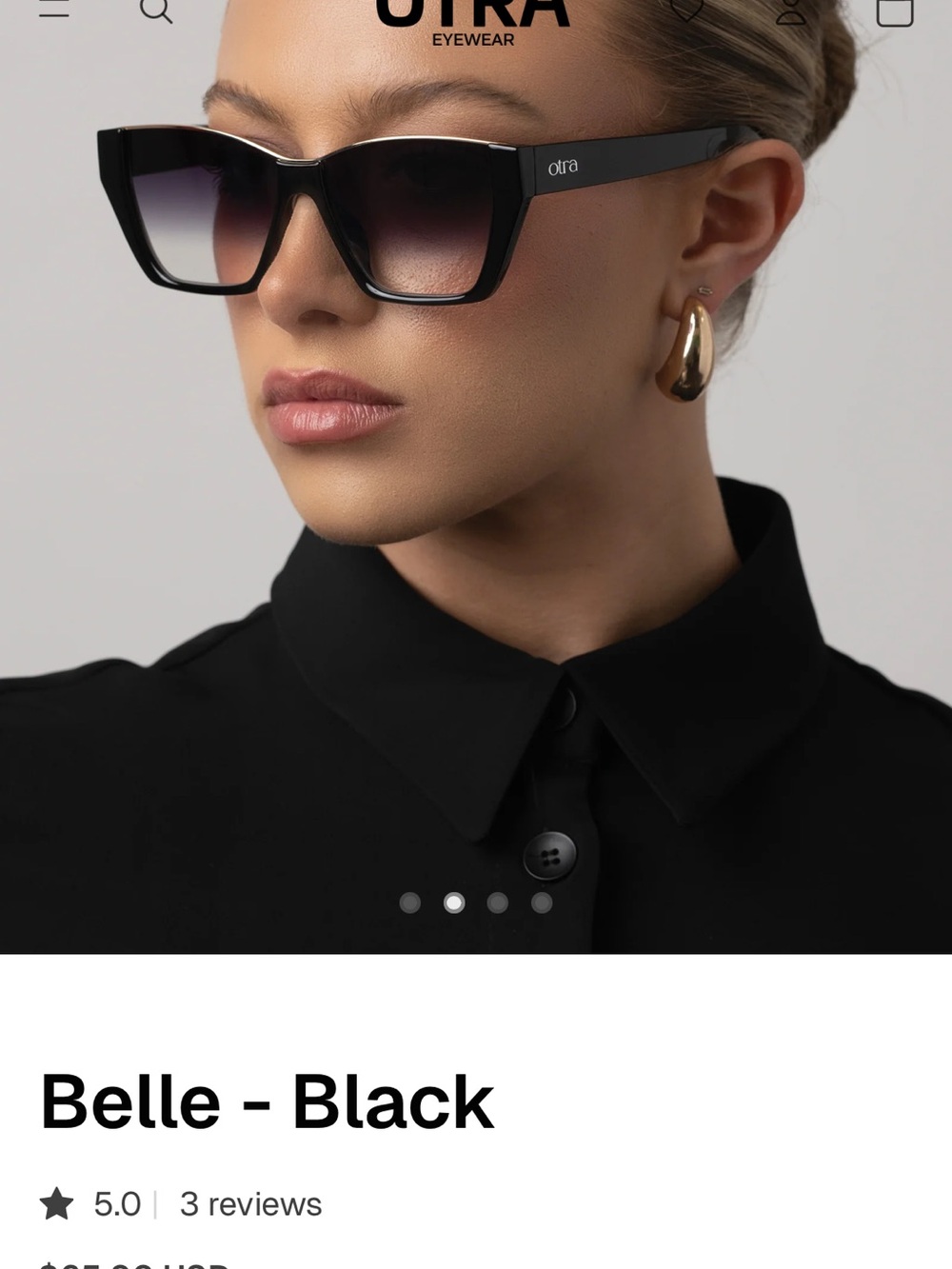 Otra Belle Women's Black Sunglasses